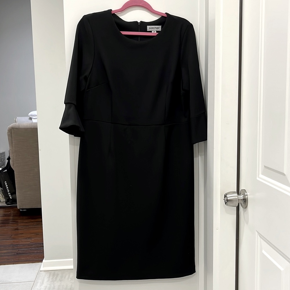 Black midi dress.
